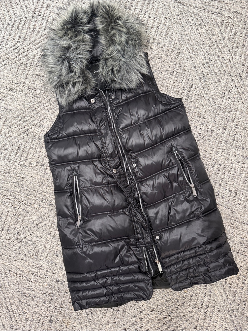 Sam Edelman Black Quilted Puffer Jacket Vest